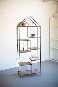Metal &amp; Wood House Shape Shelving Unit