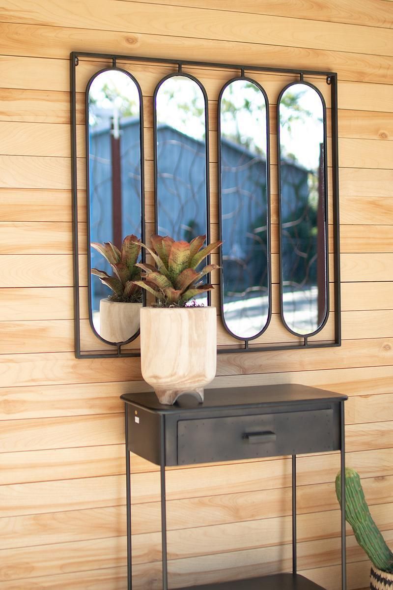 4 Oval Mirrors w/Square Frame