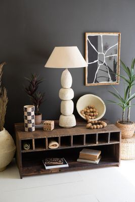 Recycled Wood Coffee Table w/Eight Compartments