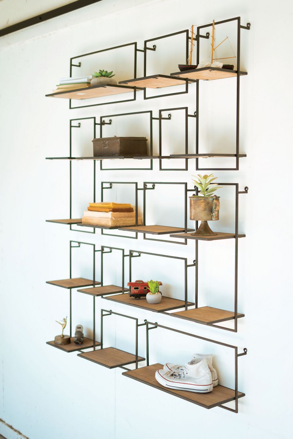 S/14 Wood &amp; Metal Shelves