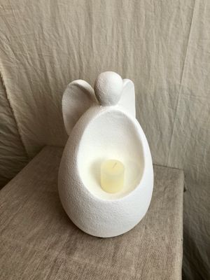 White Angel Candleholder 11.5&quot;