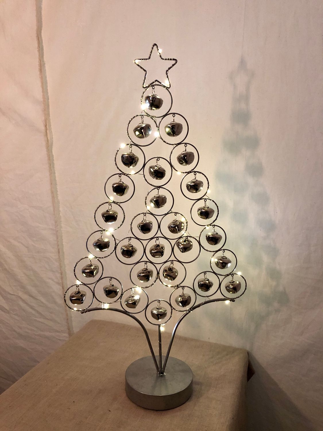 Jingle Bell Silver Star Tree w/Lights 24.5" Jingle Bell Silver Star Tree w/Lights 24.5"