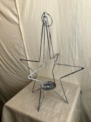 Whitewash Star Candleholder 21" Whitewash Star Candleholder 21"