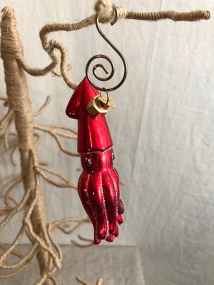 Squid Glass Ornament
