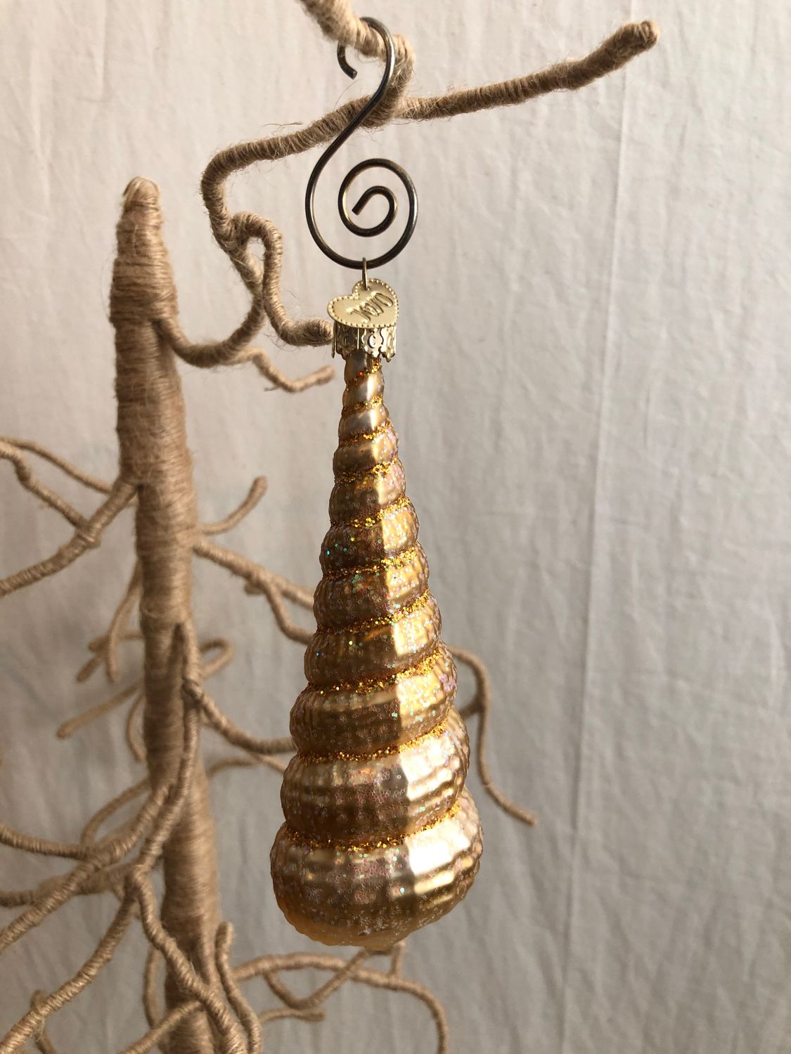 Spiral Seashell Glass Ornament
