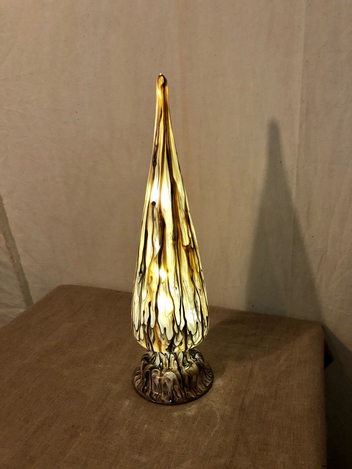 Black & Gold Finial Lightup Tree 12" Black & Gold Finial Lightup Tree 12"