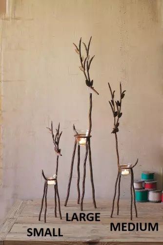 Rustic Iron Reindeer w/Tealight Cup - Lg Rustic Iron Reindeer w/Tealight Cup - Lg