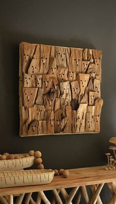 Repurposed Driftwood Faces Wall Art