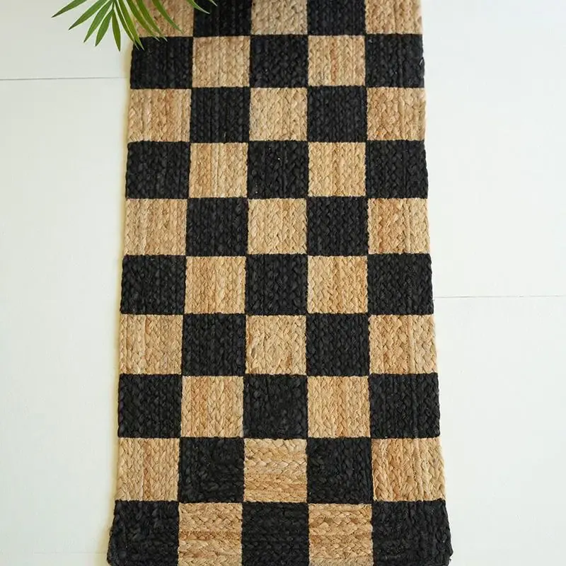Checkered Seagrass Table Runner