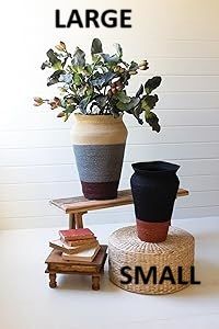 Rustic Stripe Seagrass Urn Basket Lg