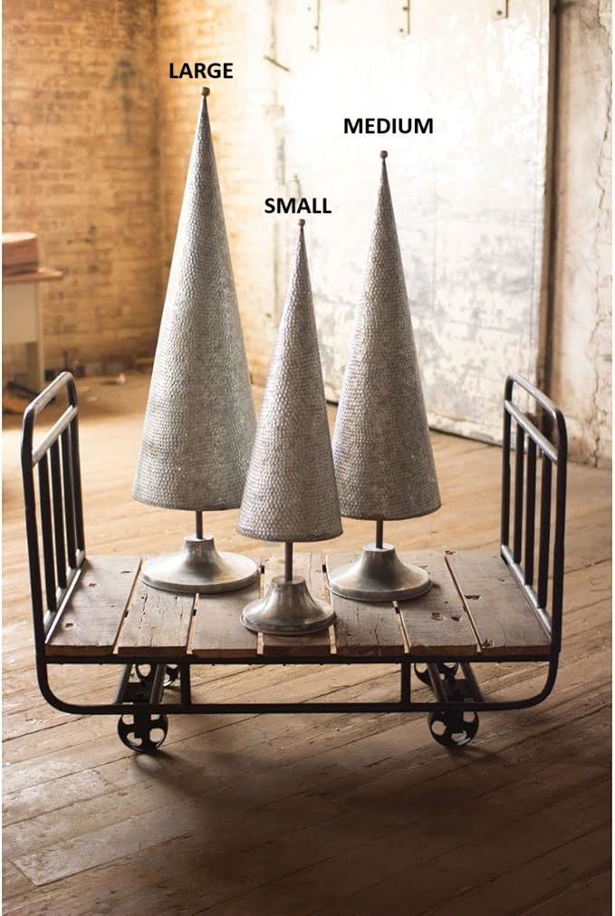 Giant Galvanized Topiary w/Brass Detail Sm