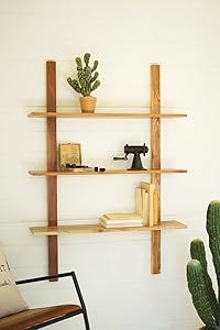 Acacia Wood Three Tiered Wall Shelf
