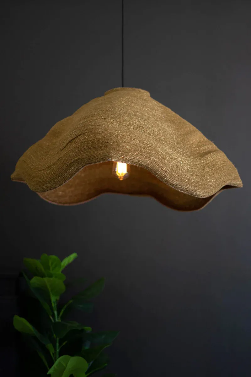 Moon Grass Scalloped Dome Hanging Pendant Lamp