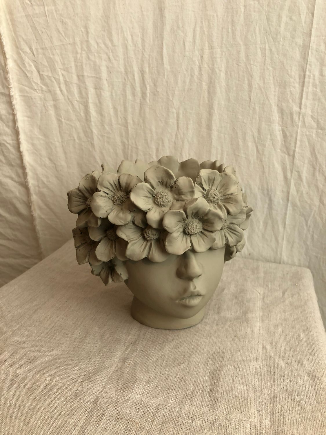 Taupe Garden Flower Lady Vase 7.75" Taupe Garden Flower Lady Vase 7.75"
