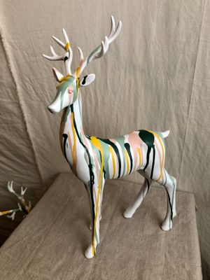 White &amp; Colorful Reindeer II 17&quot;