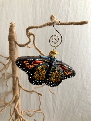 Butterfly Glass Ornament Black