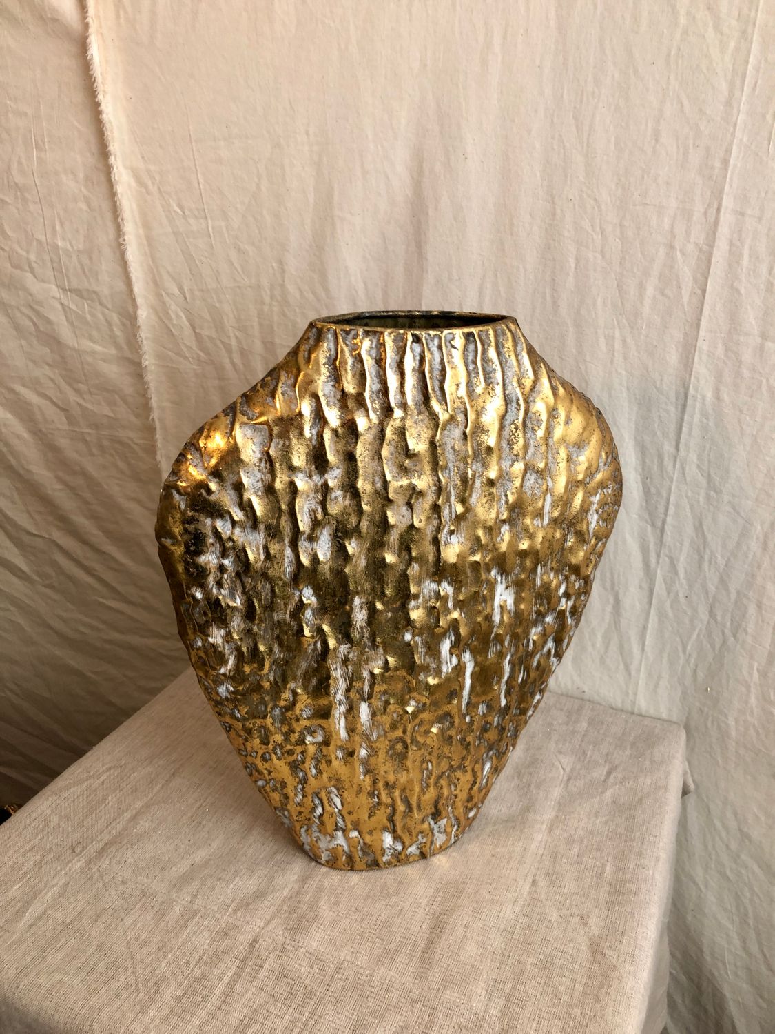 Antique Gold Vase 13.75"