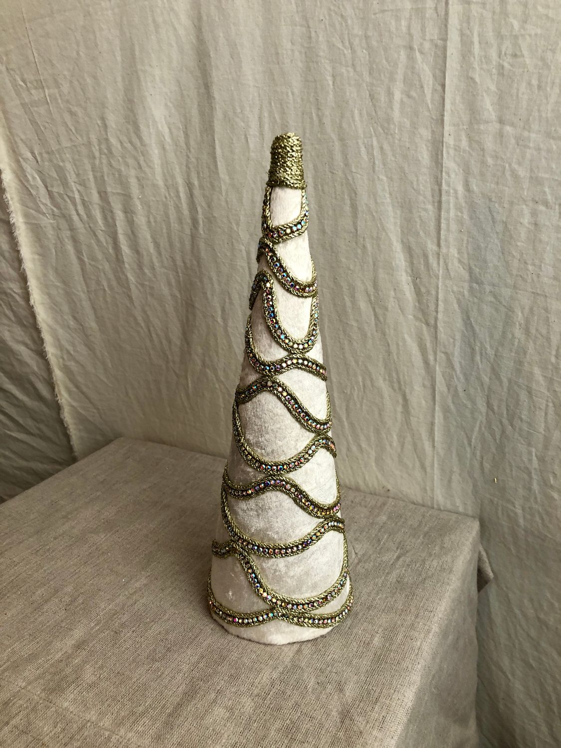 Velvet & Gold Cone Tree Cream Velvet & Gold Cone Tree Cream