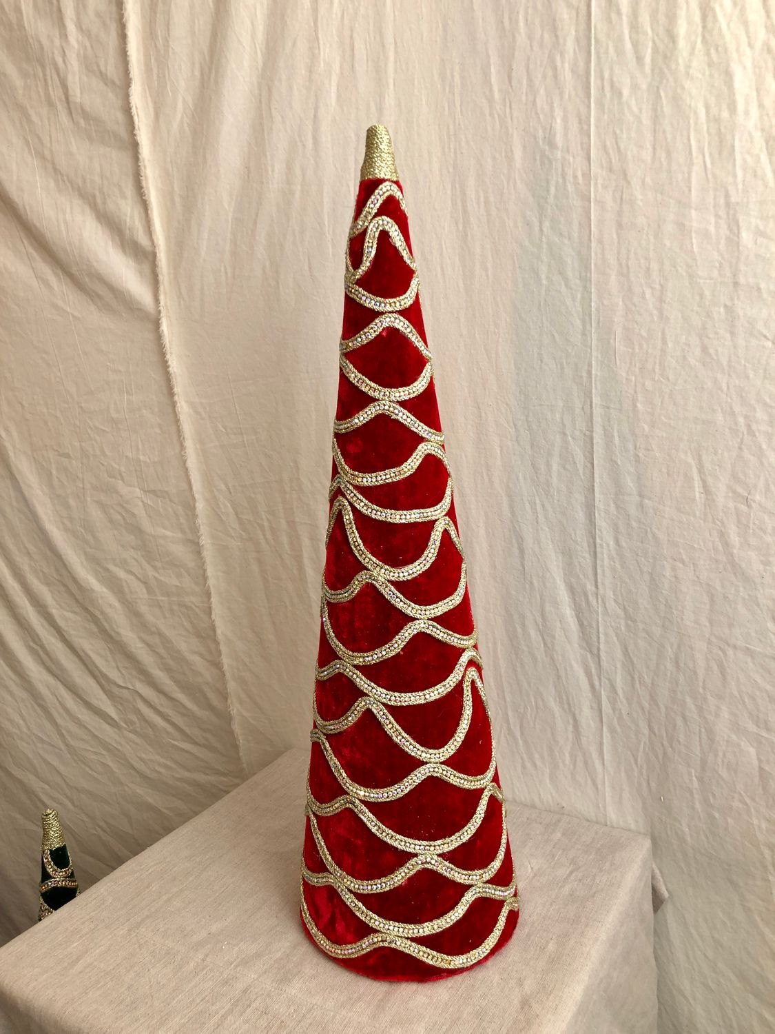 Velvet & Gold Cone Tree Red Velvet & Gold Cone Tree Red