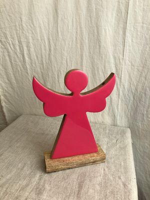Wooden Angel 6.5&quot; - Pink