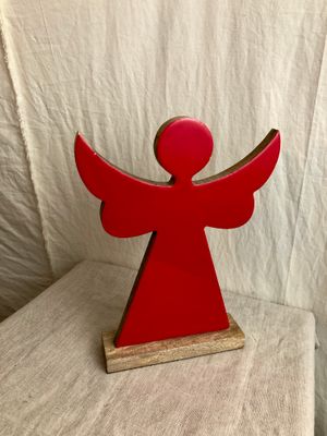 Wooden Angel 11.5&quot; - Red