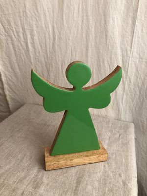 Wooden Angel 6.5&quot; - Green