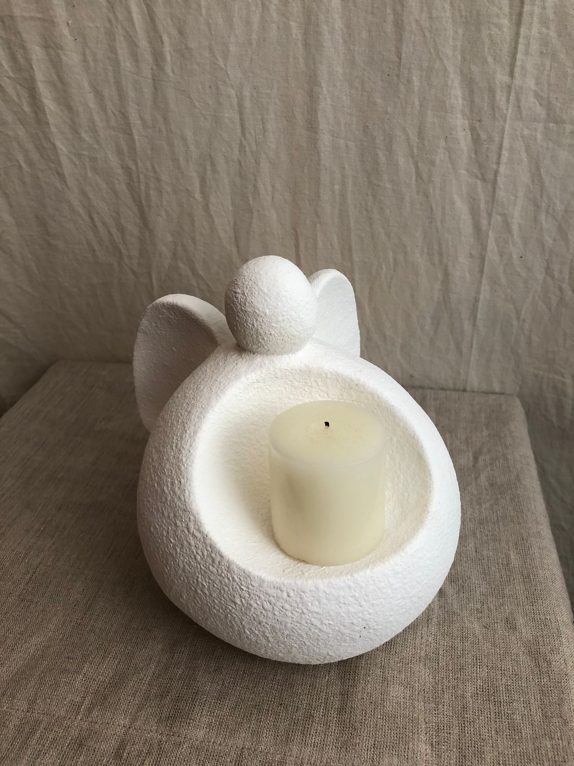 White Angel Candleholder 7&quot;
