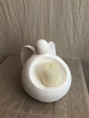 White Angel Candleholder 7&quot;