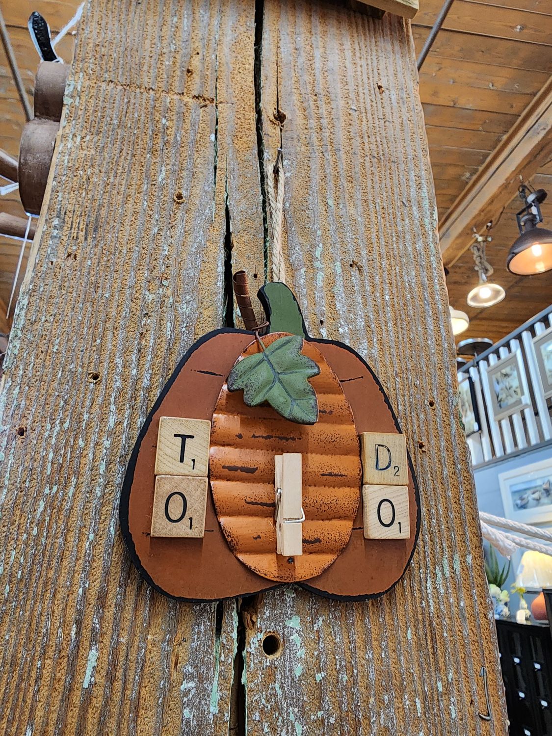 Natural Fall Pumpkin Small To Do Wall Plaque 4.5&quot;L x 4.75&quot;H