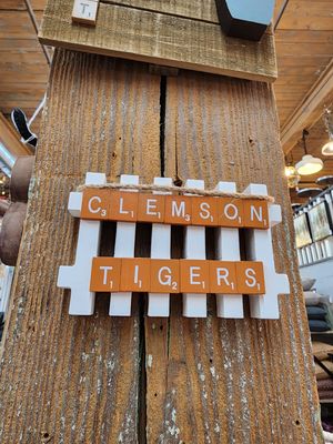 Picket Fence Scrabble Plaque - Clemson Tigers 5.75&quot;L x 3.5H