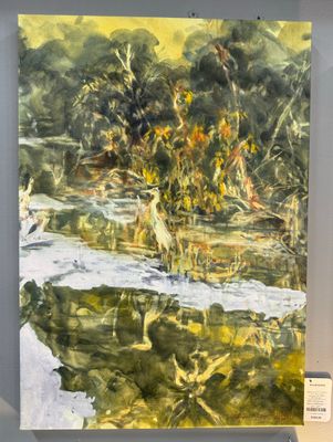 Kathy Morganelli - &quot;Heron Reflecting&quot; - 14&quot; x 20&quot;T