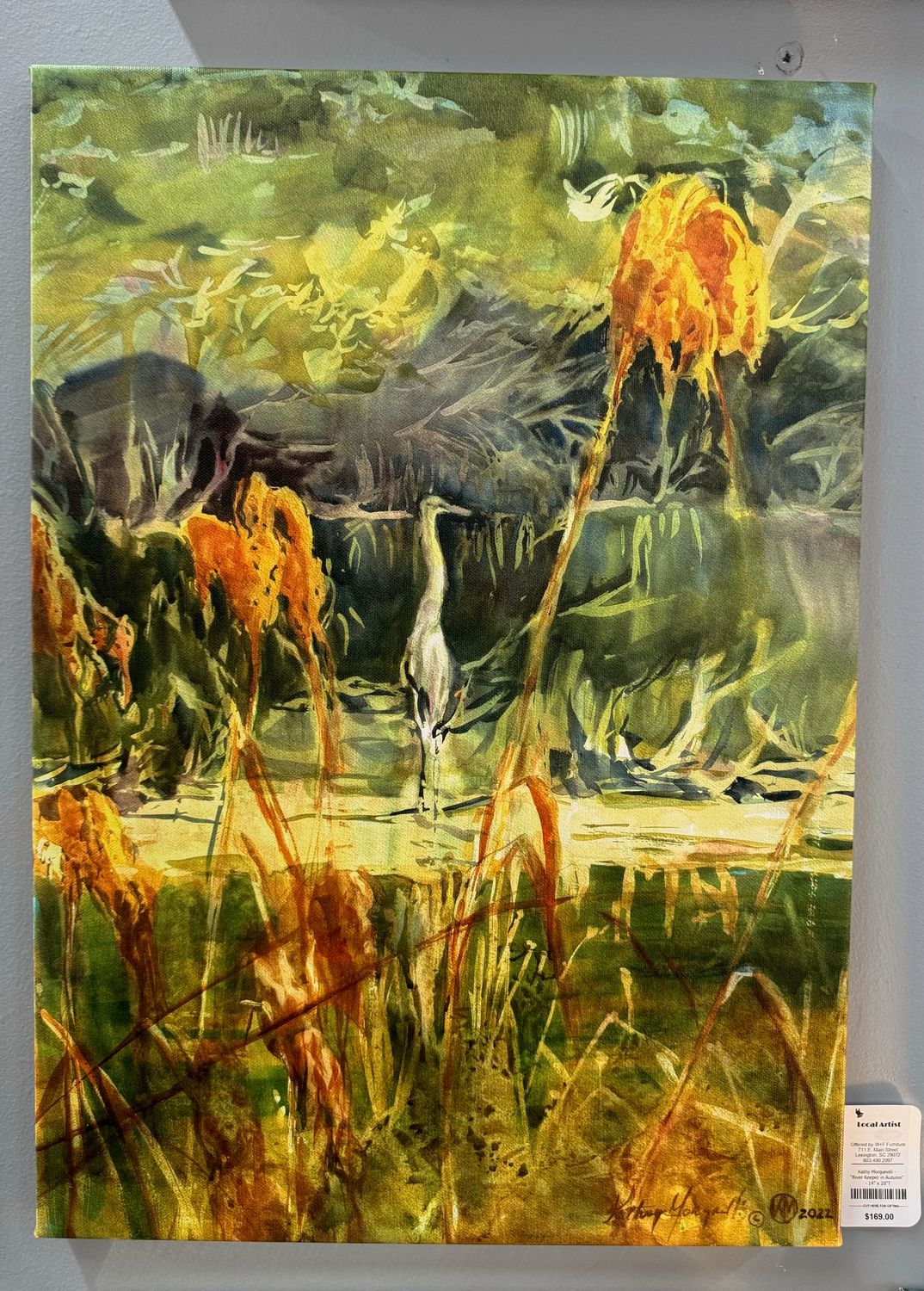 Kathy Morganelli - &quot;River Keeper in Autumn&quot; - 14&quot; x 20&quot;T