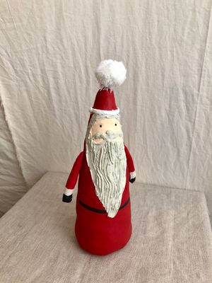 Painted Canvas Santa Med