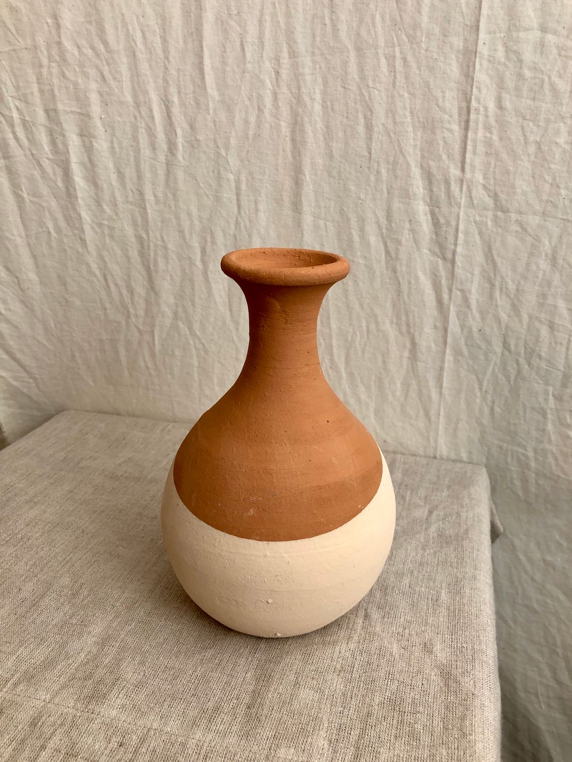 Ivory-Dipped Clay Vase Sm Ivory-Dipped Clay Vase Sm