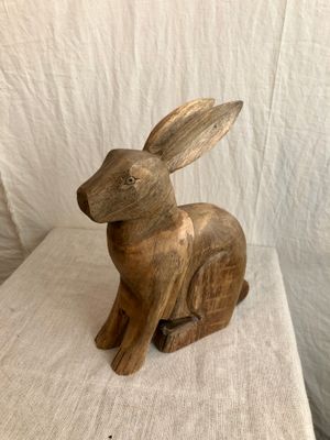 Carved Wooden Rabbit Lg Carved Wooden Rabbit Lg