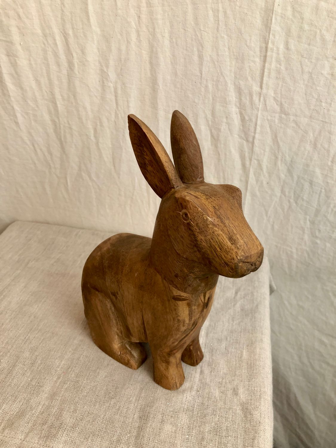 Carved Wooden Rabbit Med Carved Wooden Rabbit Med