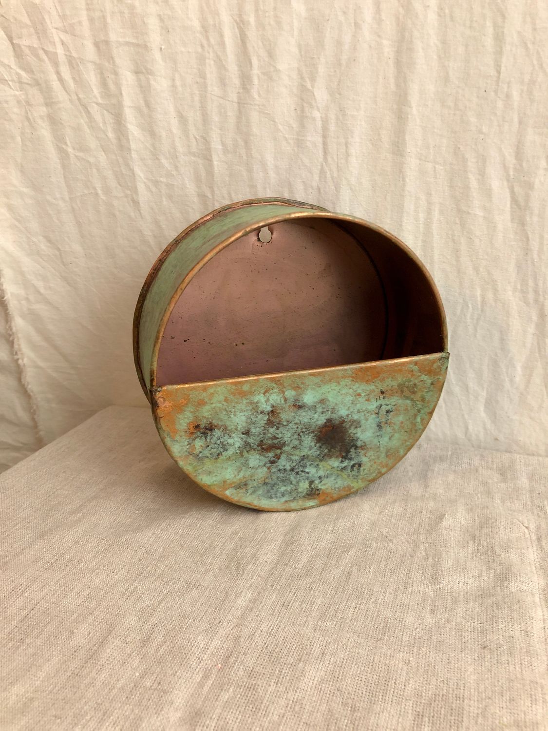 Antique Copper Round Wall Pocket
