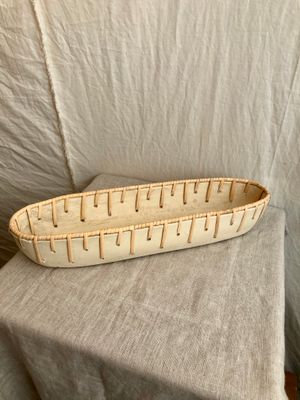 Paper Mache Oval Bowl w/Cane Weaving Sm