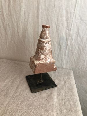 Repurposed Stone Finials On Iron Base Lg