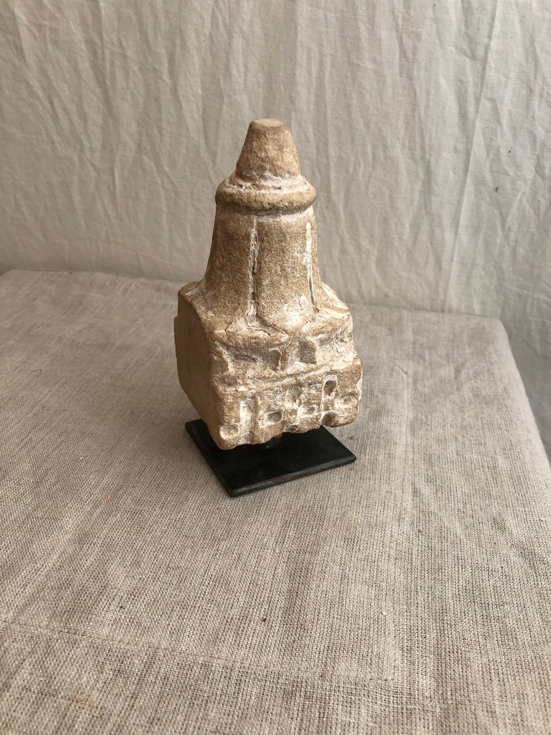Repurposed Stone Finials On Iron Base Sm