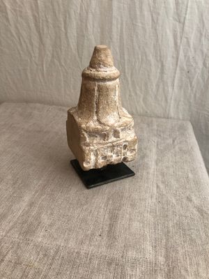 Repurposed Stone Finials On Iron Base Sm