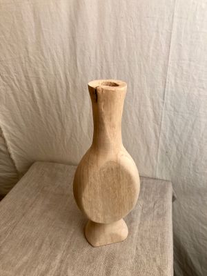 Carved Wooden Bud Vase Sm