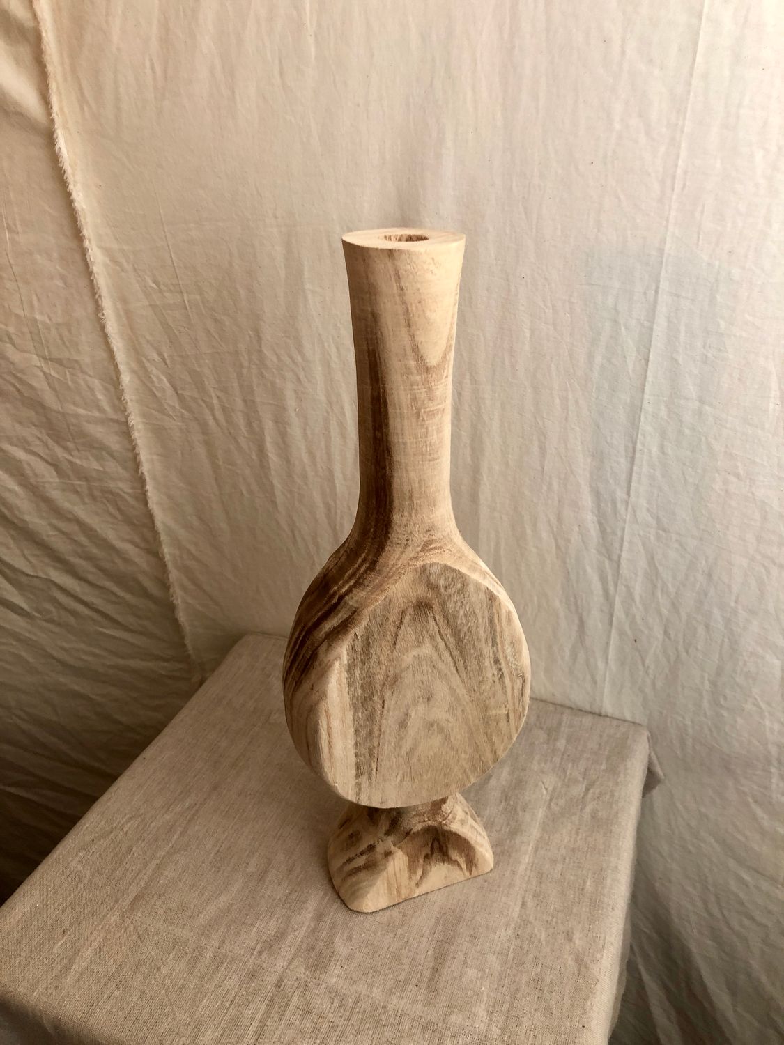 Carved Wooden Bud Vase Lg Carved Wooden Bud Vase Lg