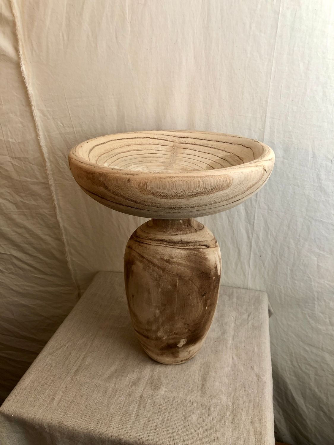 Turned Wooden Pedestal Lg