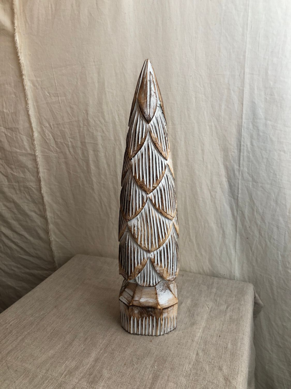 Carved Antique Washed Wooden Christmas Tree Sm Carved Antique Washed Wooden Christmas Tree Sm