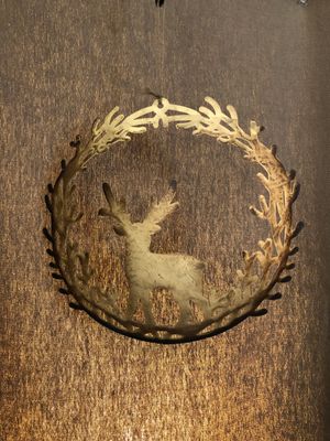 Antique Brass Metal Christmas Wreath Door Hanger