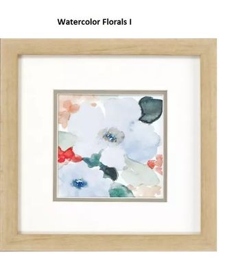 Watercolor Florals I  12&quot; x 12&quot;T