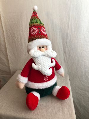 Plush Red, White & Green Sitting Santa Plush Red, White & Green Sitting Santa