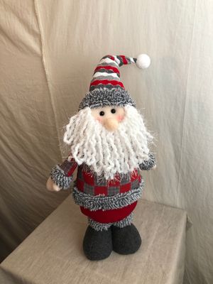 Plush Red & Gray Santa Short w/Striped Hat Plush Red & Gray Santa Short w/Striped Hat