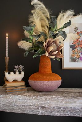 Seagrass Orange &amp; Pink Bulb Basket